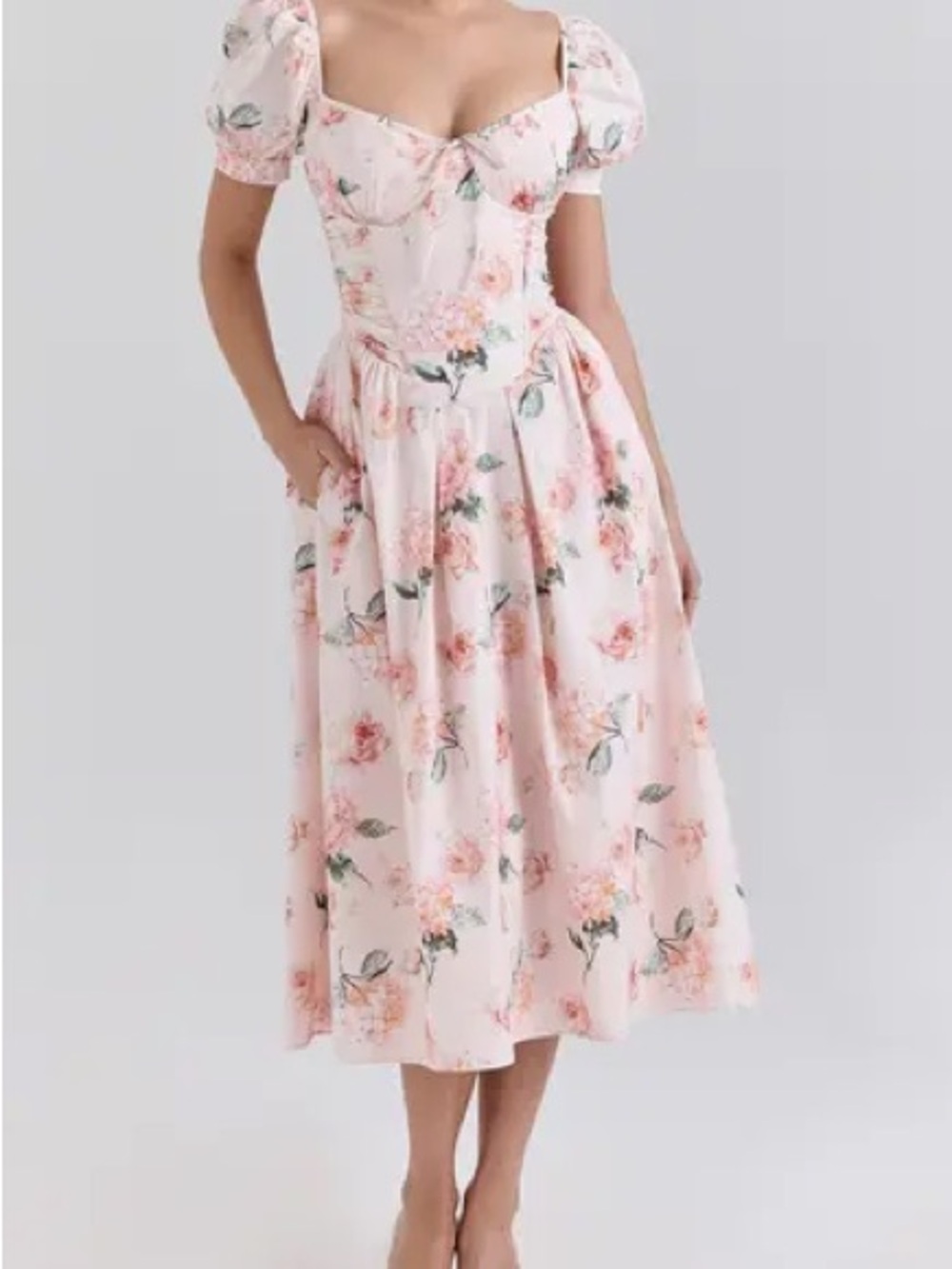 NWT House of CB Lulabell Puff Sleeve Midi Dress